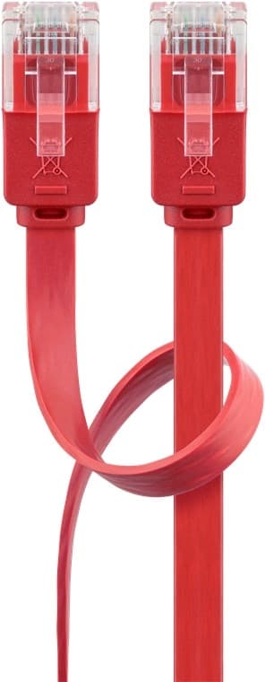 Goobay CAT 6 flat patchkabel, U/UTP, rød kobberleder (CU), 2 m