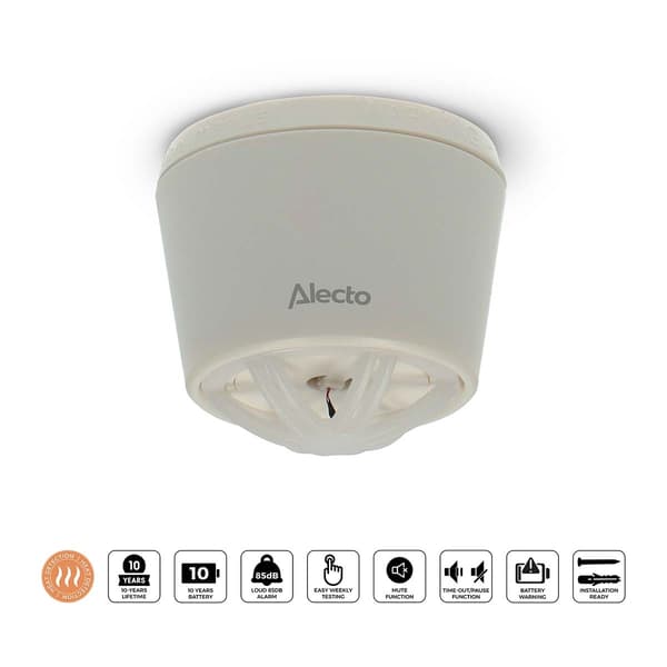 Alecto Varmedetektor 10 år Hvid