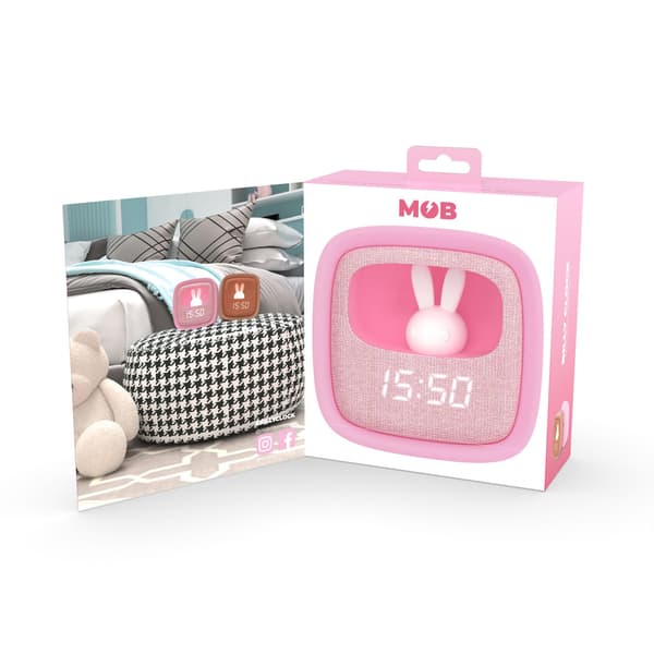Mobility On Board Vekkerklokke med Lys Billy Clock Rosa Marshmallow