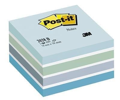 3M Post-it-anteckningskuber blå pastell 76 x 76 mm