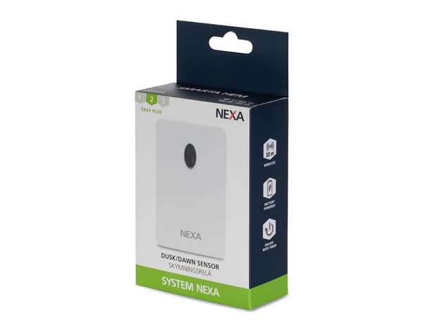 Nexa, trådløst skumringsrelé, timer, IP56 (LBST-604)
