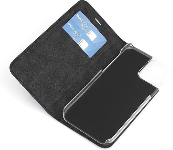 Wave BookCase Fodral, iPhone 12 Pro / iPhone 12, svart