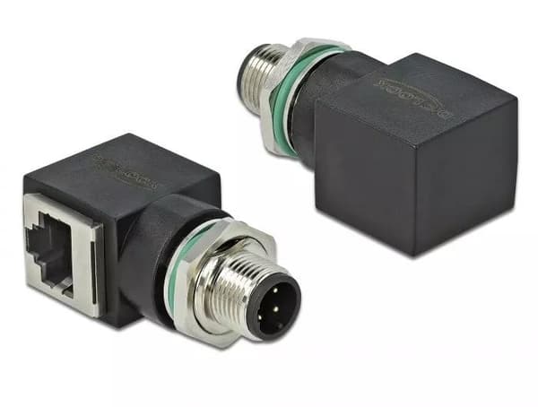 DeLOCK Network Adapter M12 4 pin D-coded male to RJ45 jack