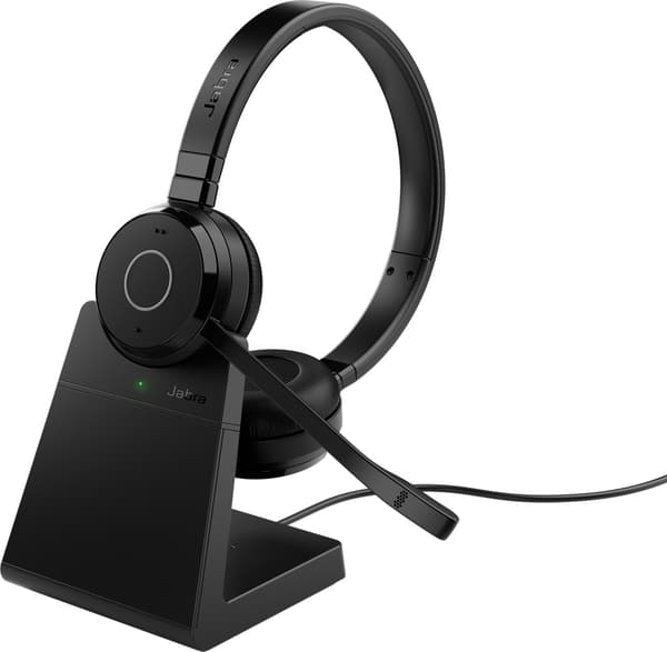 Jabra Evolve 65 TE Bluetooth-headset og opladningsstation, MS, USB-A, stereo