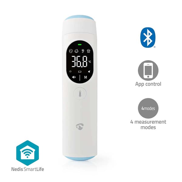 Nedis SmartLife Infraröd Termometer | Öra / Pannan | LED | Vit