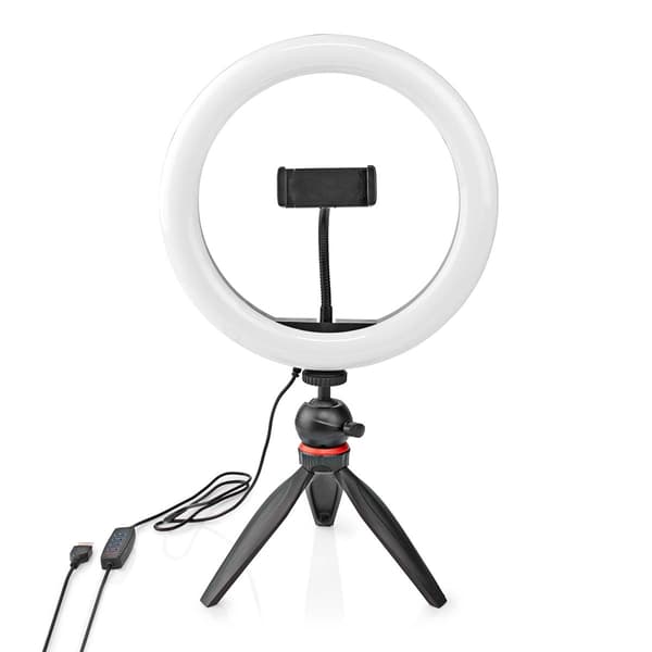 Nedis Ringlys | 10 inch | 120 LED's | 2700 - 6700 | Stativ | Sort