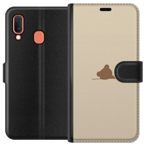 Tegnebogsetui til Samsung Galaxy A20e med Nalle motiv