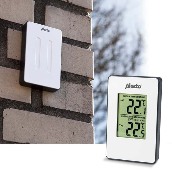 Alecto Værstasjon med trådløs sensor hvit