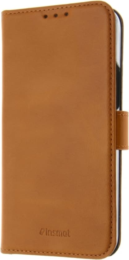Insmat Exclusive Flip Case plånboksfodral, iPhone 14 Plus, brun