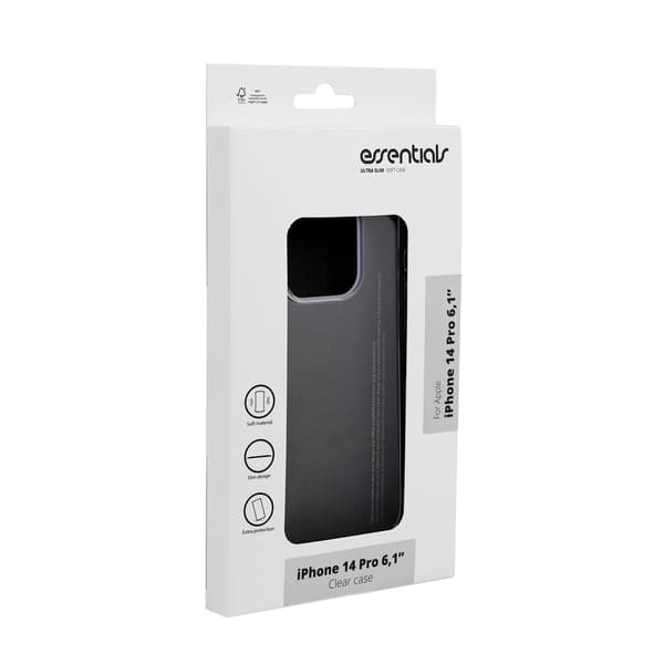 Essentials iPhone 14 Pro TPU-bakdeksel, gjennomsiktig