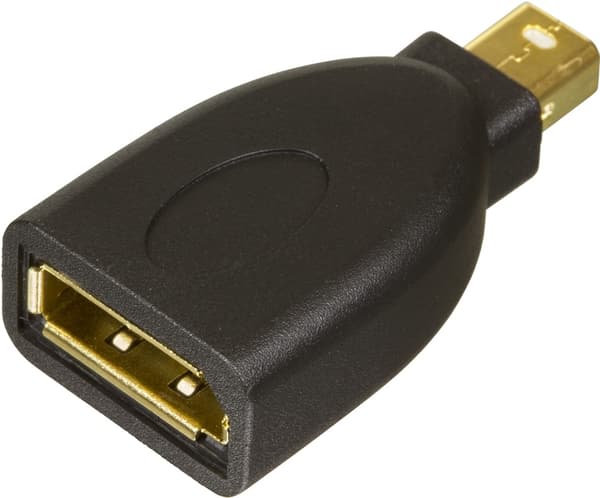 DELTACO Mini DisplayPort ha til DisplayPort ho, svart (MDP-DP)