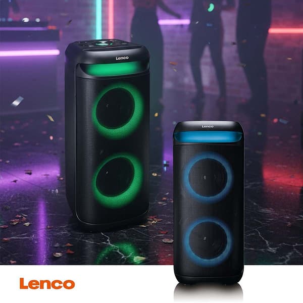 Lenco Bluetooth®-kaiutin, jossa on sisäänrakennetut valot