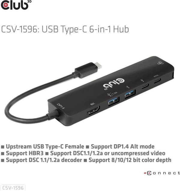 Club 3D Typ-C 6-i-1-hubb
