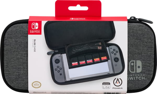 PowerA Slim Case Charcoal -suojakotelo, Nintendo Switch