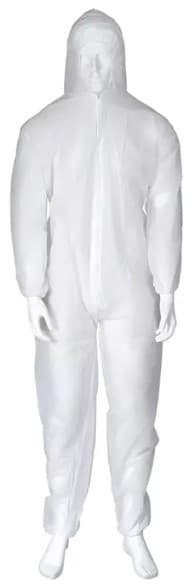 Protective Coverall - engångs overall med huva, Vit