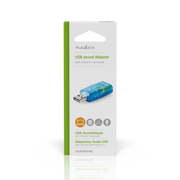Nedis Lyd kort | 5.1 | USB 2.0 | Headset forbindelse: 3.5 mm Male