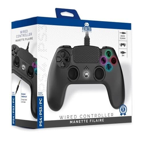 Trade Invaders Kablet kontroller for PS4 med 3M-kabel - svart