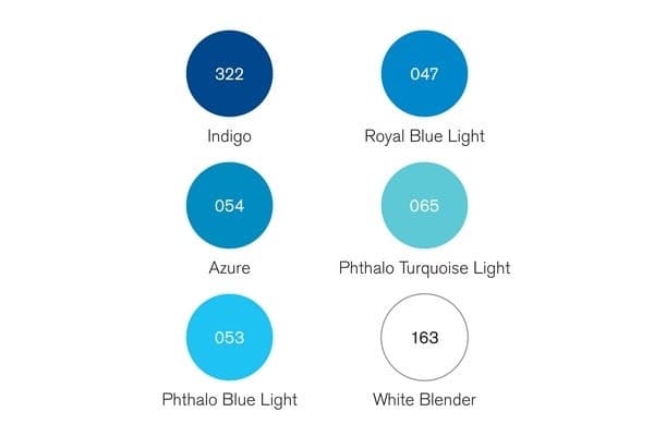 WINSOR Pigment Marker 6 Set Blue Tones