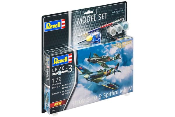Revell 1:72 Model Set Combat Set Bf109G-10 &amp; Spitfire Mk