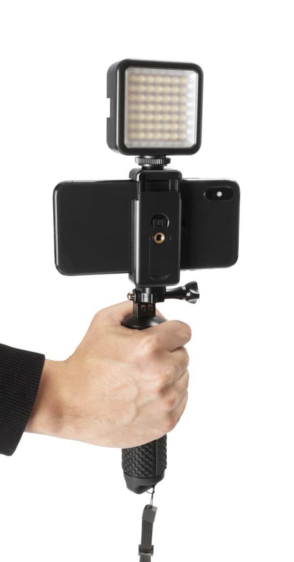 GadgetMonster Vlogging Stick LED-valolla varustettuna