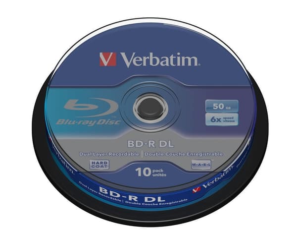 Verbatim BD-R Double Layer 6X, Scratchguard overflate 10p spindel