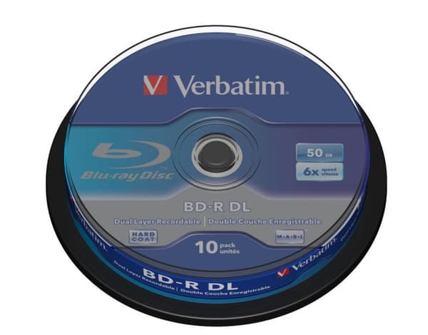 Verbatim BD-R Double Layer 6X, Scratchguard overflate 10p spindel