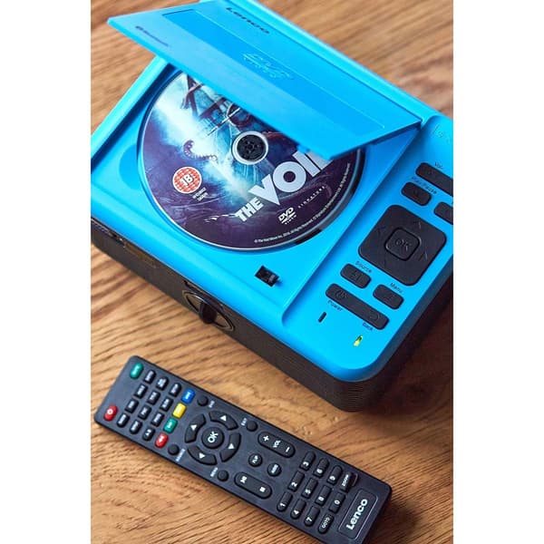 Lenco LCD-projektori, jossa on DVD-soitin ja Bluetooth® Sininen