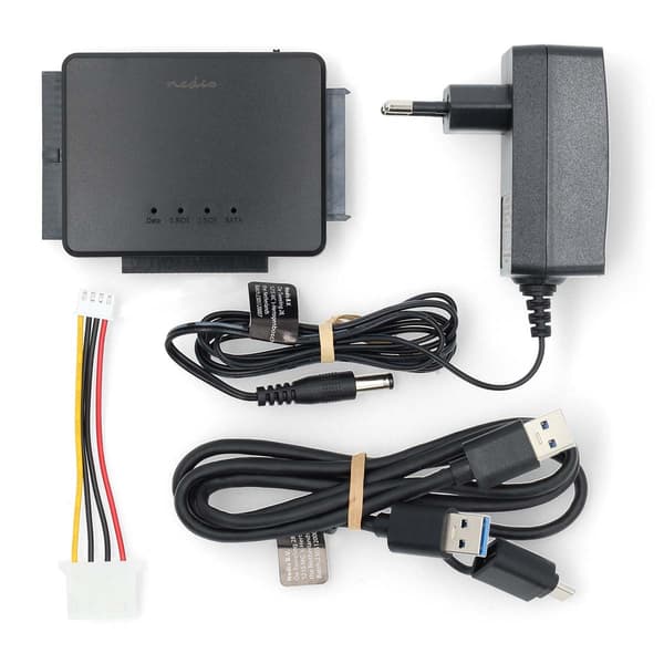 Nedis Hård disk Adapter | USB 3.2 Gen1 | 2.5 / 3.5 " | IDE + SATA | Strömadapter