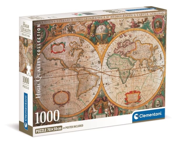 Clementoni 1000 stk CB samling af høj kvalitet OLD-MAP
