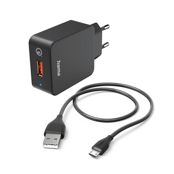 HAMA Charger Micro-USB 220V Black 1.5m