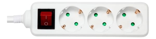 DELTACO outlet 3xCEE 7/3 1xCEE 7/7 switch 5m white