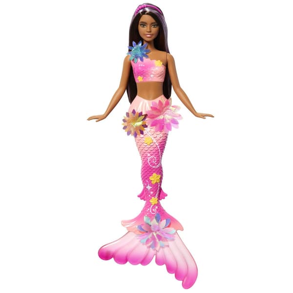Barbie Blomstrende magisk sort havfruedukke (JDM73)