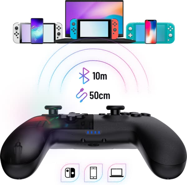 Oniverse OniPad Blackstar trådløs spillkontroller, svart, Switch
