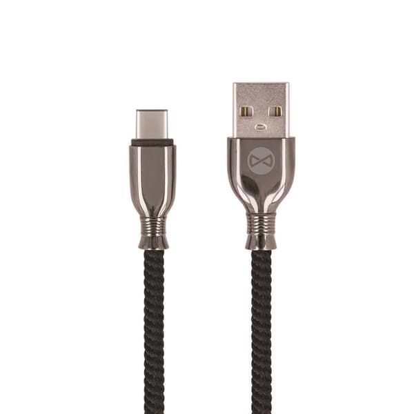 Forever Tornado - USB-C-kabel til hurtig opladning (3A), 1 m, sort