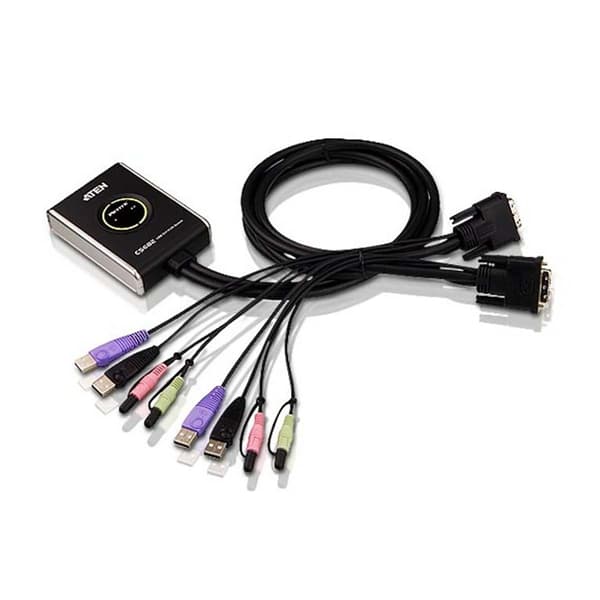 2-Väylä KVM Switch Musta