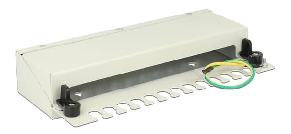 DeLOCK patchpanel, 12 portar, för keystone kontaktdon, skärmad, grå