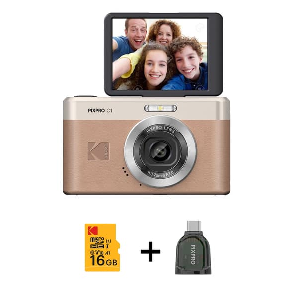 Kodak Digitalkamera Pixpro C1 CMOS 4x 13MP Bundle - Brun