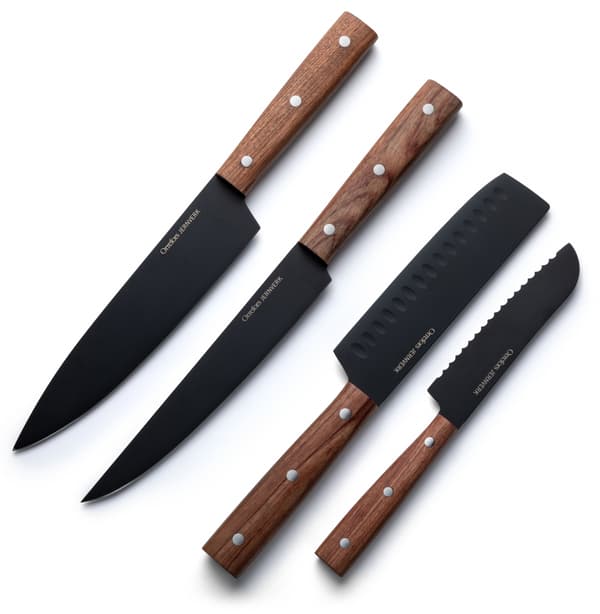 Orrefors Jernverk, Knivsæt af Asketræ, 4-Pack