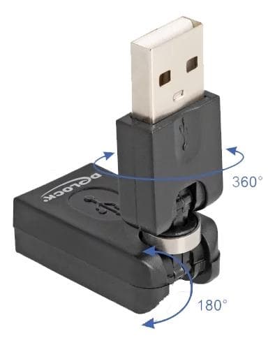 DeLOCK Rotationsadapter USB 2.0-A hane till hona