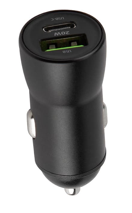 Maxlife MXCC-04 PD QC biloplader 1x USB-C 1x USB 20W, sort