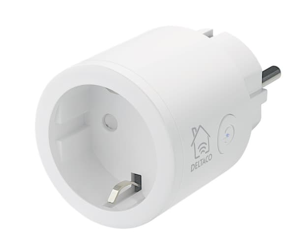 DELTACO SMART HOME bryter, WiFi, 1xCEE 7/3, 10A, timer, hvit