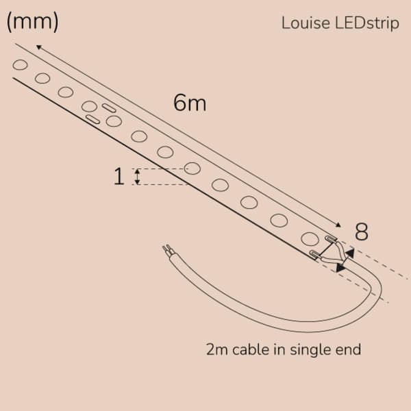 Llitt Louise Ledstrip COB-LED DOT uten transformator IP20 6m??? 3000K???