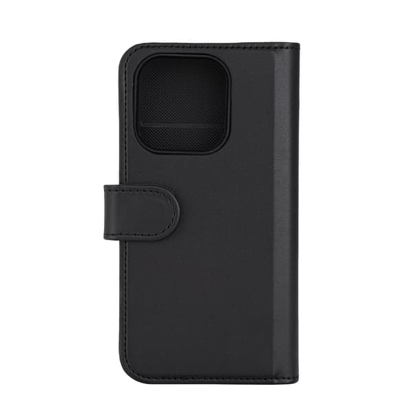 DELTACO Wallet case, 2-in-1, iPhone 15 Pro, magnetic cover, black