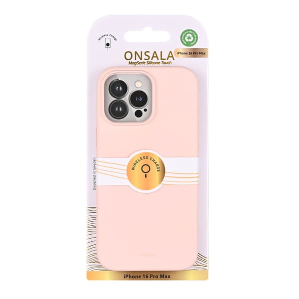 Onsala Back Sil Touch Recycled MagSerie iPhone 16 Pro Max Chalk Pink