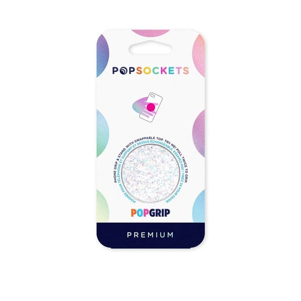PopSockets Sparkle Snow White  Avtagbart Grip med Ställfunktion Premium