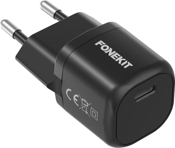 FoneKit Mini 20W AC-lader, USB-C, svart