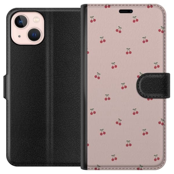 Tegnebogsetui til Apple iPhone 13 mini med Kirsebær motiv