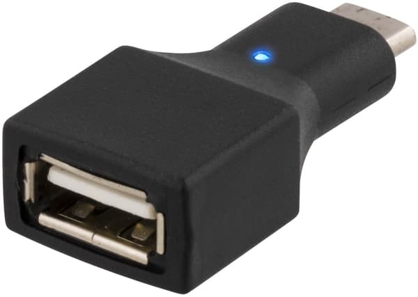 DELTACO USB 2.0-adapter, Type C - Type A hunn, svart