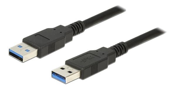 DeLOCK USB 3.0 -kaapeli, 1m, USB-A uros - USB-A uros, musta