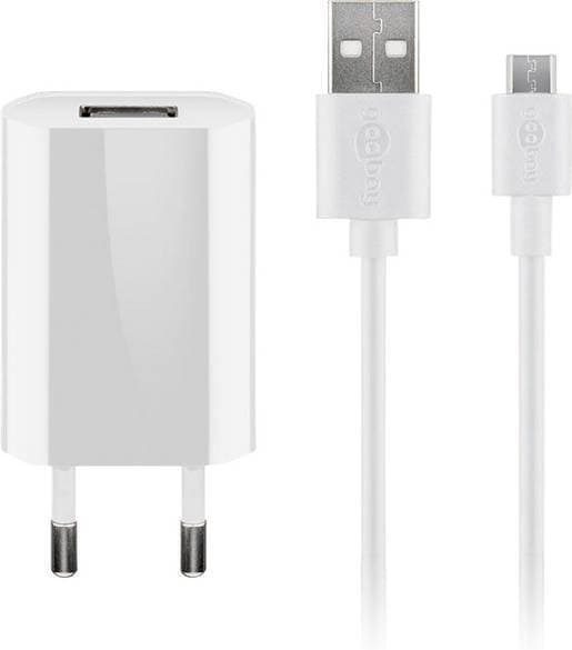 Goobay Micro-USB 5 W laddare + kabel, 1 m, vit
